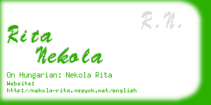 rita nekola business card